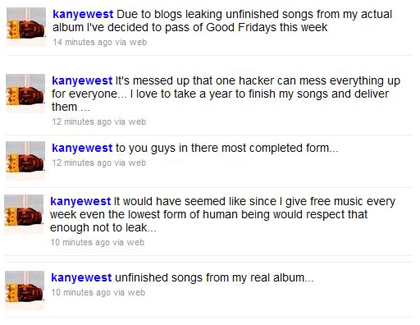 Kanye Addresses Music Leaks